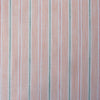 Summery Peach Sorbet Stripe 100% linen fabric with green and deep peach threads, ideal for soft draping summer dresses and tunics