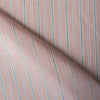 Summery Peach Sorbet Stripe 100% linen fabric with green and deep peach threads, ideal for soft draping summer dresses and tunics