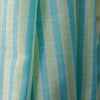 Aqua & Green Striped Linen Blend Fabric. Lightweight linen-cotton blend fabric with green and blue stripes, ideal for comfortable and stylish clothing and home décor