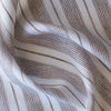 White & Light Brown Striped 100% Linen Fabric