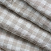 Nature Gingham Extra Wide 100% Linen Fabric in natural colour, 280cm width, perfect for clothing and home textiles.