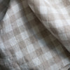 Nature Gingham Extra Wide 100% Linen Fabric in natural colour, 280cm width, perfect for clothing and home textiles.