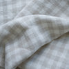 Dove Grey Gingham Extra Wide 100% Linen Fabric with 1.25cm Light Grey and White Checks