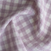 Lilac Gingham Extra Wide 100% Linen Fabric with 1.25cm Light Lilac and White Checks