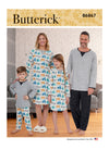 Butterick sewing pattern B6867 for family-friendly tops, tunics, and elastic-waist pants with stylish details.