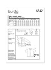 Burda sewing pattern 5842 for men’s relaxed shirt jacket with large pockets and timeless short-sleeve shirt, perfect for casual looks.