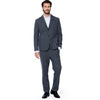 Burda sewing pattern 5955 for men’s suit with slip-on trousers and a lined jacket featuring lapels and patch pockets.