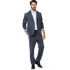 Burda sewing pattern 5955 for men’s suit with slip-on trousers and a lined jacket featuring lapels and patch pockets.