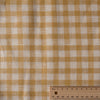 Honey yellow and white woven checks on lightweight Honey Gingham 100% Linen Fabric, with a smooth hand and subtle slubs