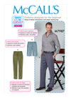 McCall's Sewing Pattern M7987 for men’s shorts and pants with fly front, side slant pockets, and tapered leg options