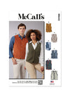 McCall's Sewing Pattern M8442 for unisex lined vests with V-neckline and optional pocket details.