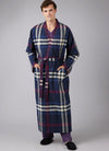 McCall's Sewing Pattern M8443 for men’s sleepwear, featuring a wrap robe, nightshirt, top, and pull-on pants and shorts.