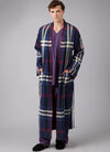 McCall's Sewing Pattern M8443 for men’s sleepwear, featuring a wrap robe, nightshirt, top, and pull-on pants and shorts.