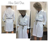 A sophisticated Mara shirt dress sewing pattern with a fly front, pleat pockets, and a sleek silhouette, designed for linen and other woven fabrics.