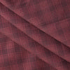 Maroon Check Giza Cotton Blend Fabric with Lightweight, Silk-like Finish