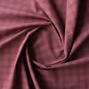 Maroon Check Giza Cotton Blend Fabric with Lightweight, Silk-like Finish