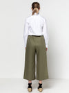 Milan woven pant sewing pattern featuring a wide leg, ankle length, and drawstring tie waist, designed for ultimate comfort in linen and cotton.