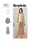 Simplicity Sewing Pattern for Misses' jacket, tank top, and wide cropped pants S9271