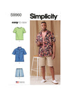 Men’s knit T-shirt, shirt, and shorts made using Simplicity Sewing Pattern