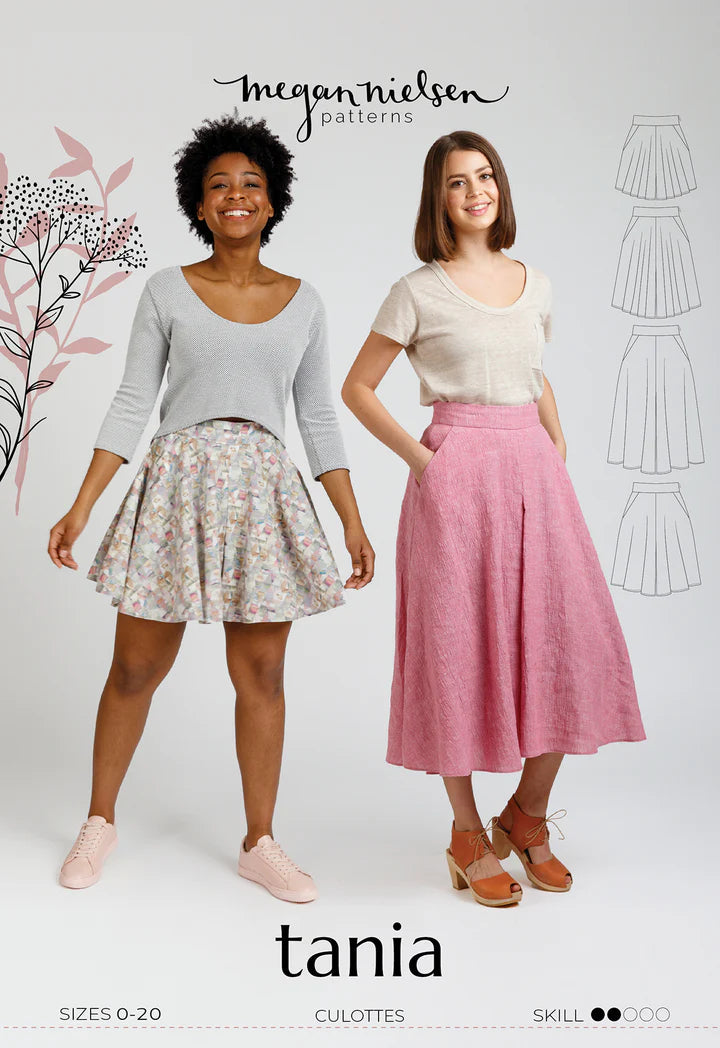 Tania Culottes multi size sewing pattern de Linum