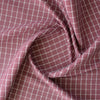 Barossa Burgundy Check linen blend fabric with burgundy and white checks, lightweight and yarn-dyed