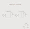 Bellbird Blouse Sewing Pattern - Versatile Everyday Top in AUS Sizes 6-20 drawing