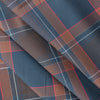 Classic Navy and Brown Plaid Giza Cotton Blend