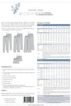 Image of the Dawn Jeans Sewing Pattern showcasing four styles: tapered leg, straight leg, wide leg, and jean shorts, with high rise and classic jeans details.