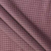 Deep Maroon Giza Cotton Blend Fabric with Diagonal Black Pin Stripe and Pink Grid