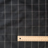 Grid-Patterned Black Giza Cotton Blend Fabric with Pinstriped Grid Design