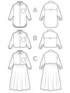 Jenna Shirt + Shirtdress Sewing Pattern – oversized button-up with drop shoulder & classic details