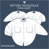 Phen Shirt Sewing Pattern – drop shoulder batwing sleeve shirt with collar & cuff variations