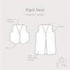 Pipit Vest Sewing Pattern - Reversible Oversized Vest in Two Lengths drawing