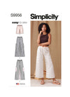 Simplicity Sewing Pattern S9956 for Misses' Pull-On Shorts and Wide-Leg Pants