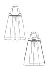 The Honey Sewing Pattern - Maxi Sundress with Mitred Bodice and Elasticated Back