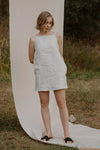 Wattlebird Dress in white linen