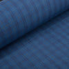 Country Blue Check 100% Linen Fabric