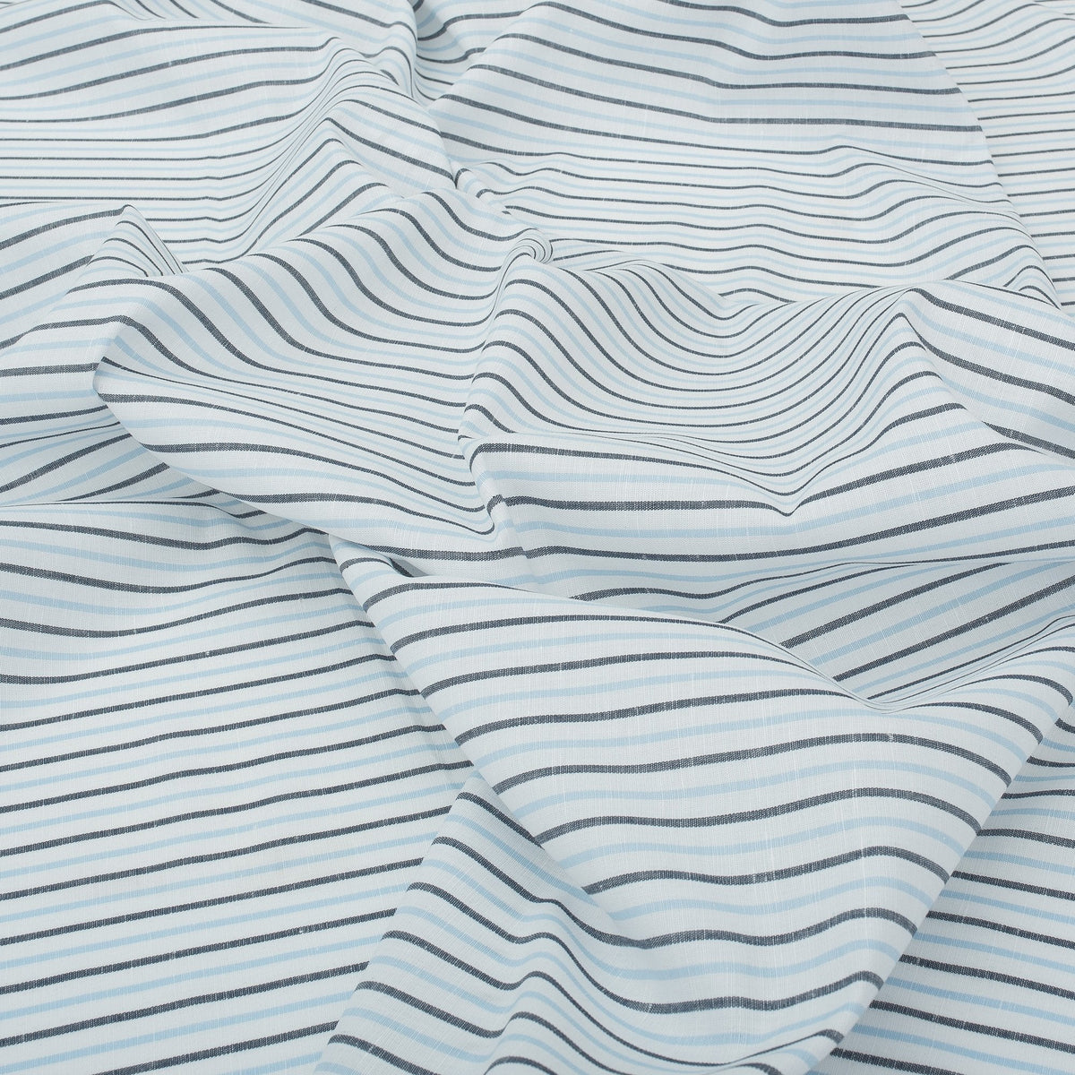 White Blue Midnight Stripe | Buy 100% Linen Blend Fabrics – de Linum
